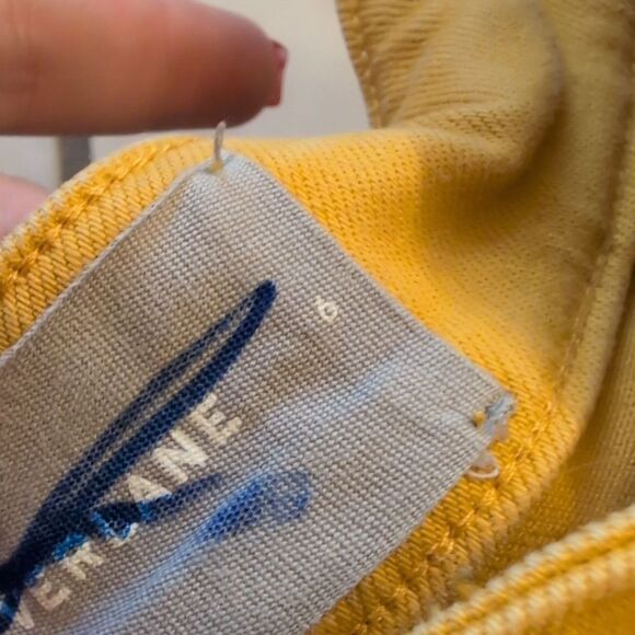 Everlane Wide Leg Crop Jeans Mustard Yellow Size 6 - Picture 4 of 9